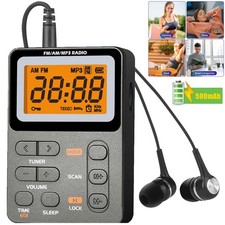 Portable Radio AM FM Rechargeable Pocket Radio W/ Best Reception Digital Tuning