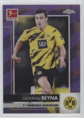 2020-21 Topps Chrome Bundesliga Purple Refractor 97/299 Giovanni Reyna #33 0xm9