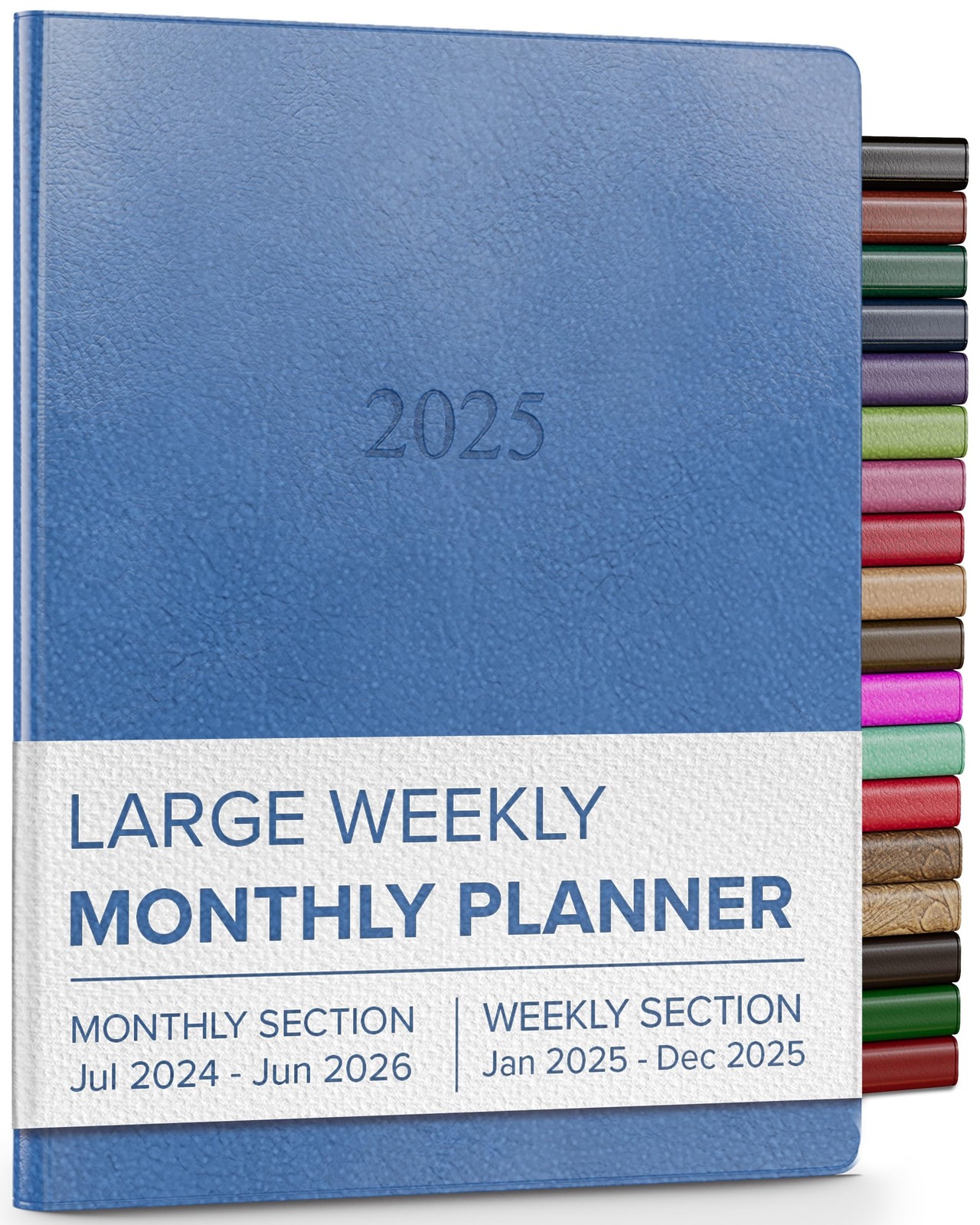 2025 Large Weekly Monthly Planner - Elegant Bound Calendar & Notebook