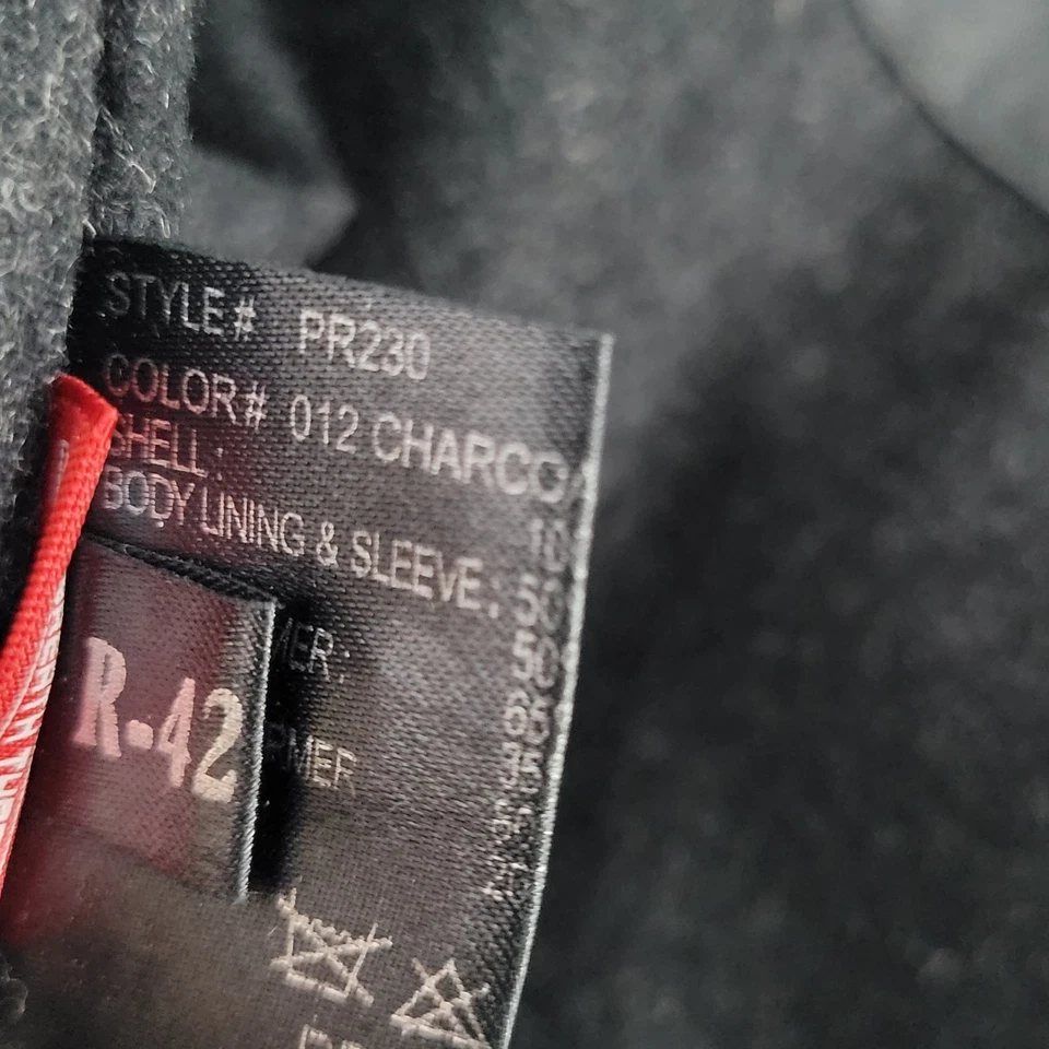 Gabardina larga Sanyo gris carbón abotonada aliento lana forro térmico talla 42R Foto 4 de 4