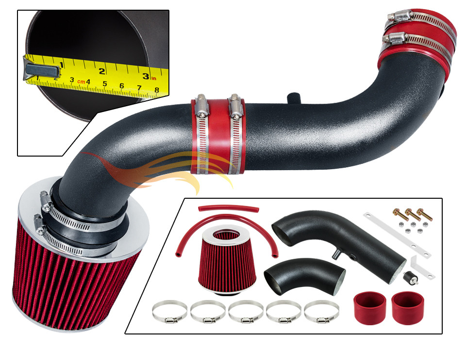 BCP RW RED 2007-2010 Dodge Nitro 3.7L V6 Cold Air Intake Racing System + Filter