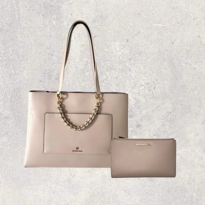 Michael Kors MK Tasche Shopper Geldbörse Jet Set Travel Cece Rosa Rose Leder NEU