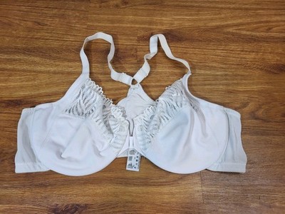 Glamorise Front Close T Back WonderWire Bra Size 44C White 1246