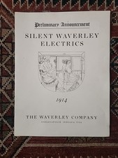 1914 Waverley Electric Auto Preliminary Announcement W/Original Photo  SURREY 92
