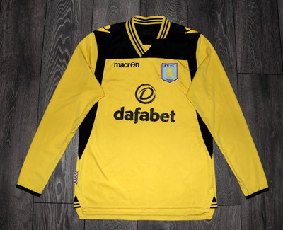 ASTON VILLA GOALKEEPER FOOTBALL SHIRT 2013 - 2014 MACRON JERSEY LONG MENS SIZE L