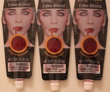 Fake Blood Red Face Paint Tubes 3 Pack Water Removable Makeup Cosmetic - NEW