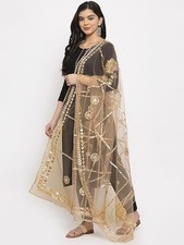 Way2Like Net Dupatta Gotta Patti Hijab Stole Scarf For Wedding Festive Party
