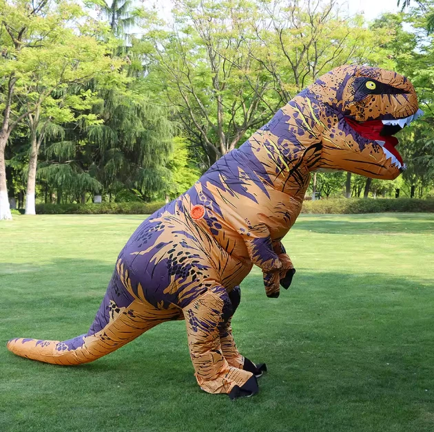 Disfraz de dinosaurio inflable T-Rex para adultos y niños disfraz disfrazado Halloween Foto 4 de 4