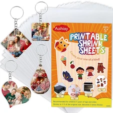 White Printable Shrink Plastic Sheets 25 Sheets Inkjet DIY Craft 8.3x11.6 Inch