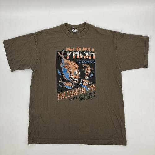 Ausgezeichnetes Vintage PHISH is Coming Halloween '95 2-seitiges Einzelstich Band T-Shirt XL