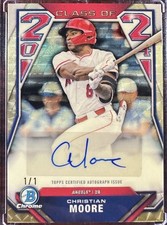 2024 Bowman Chrome Christian Moore Superfractor Auto 1/1 Class Of 24’ Rookie
