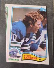 1982 Topps STEVE LARGENT Football Card Back Miscut