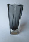 Vintage MCM MURANO Glass Vase Faceted 6.5” Flavio Poli? Sommerso? Mandruzzato?
