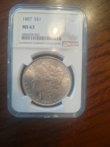 1887 Morgan Silver Dollar MS63 NGC