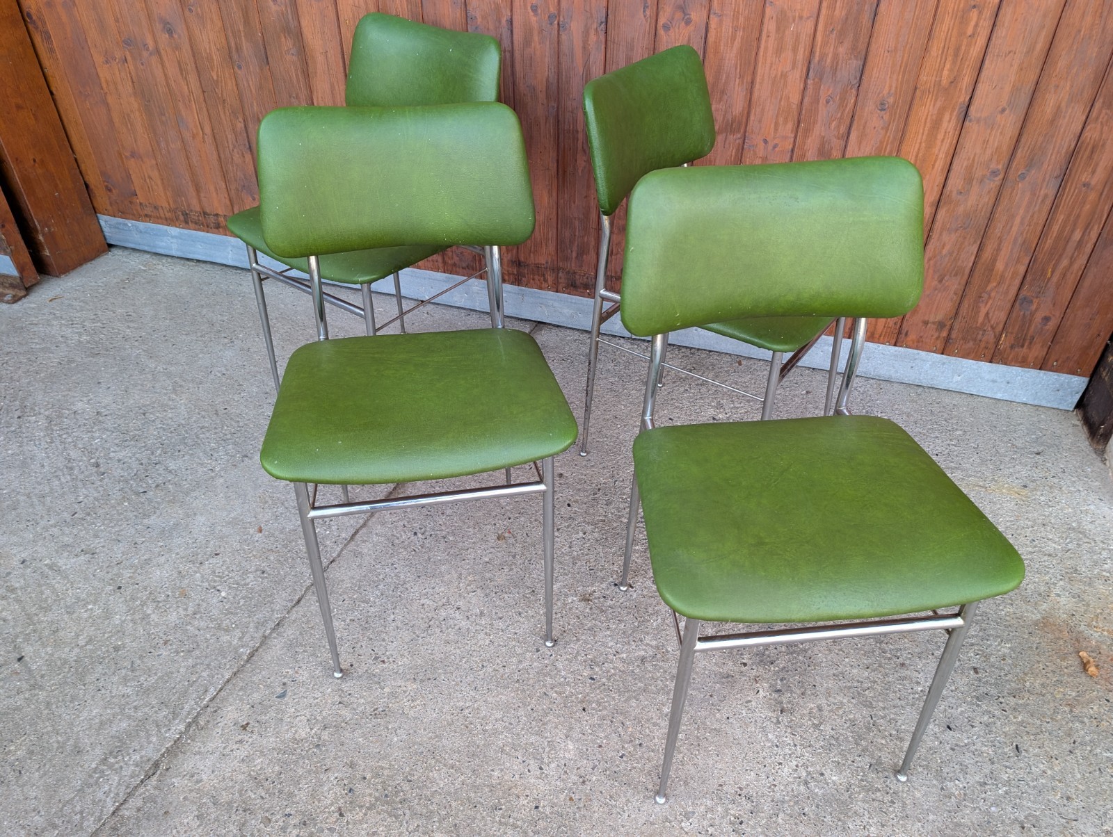 S Vintage Designer Chrome Chair Metal 60s Vinyl Danish