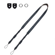 CHMETE Camera Neck Strap Leather Black 143cm,