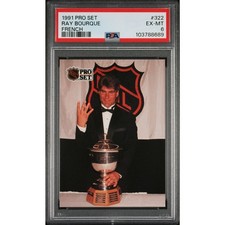 1991 Pro Set French #322 Ray Bourque PSA 6 Boston Bruins James Norris Trophy