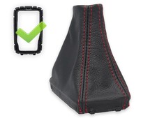 SCHALTMANSCHETTE FUR VOLVO S90 automatik 2016-2020 ECHTELEDER NAHT ROT + RAHMEN