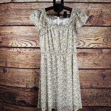 Women's Short Ruffle Sleeve Sundress Floral Mini Cottagecore, Size Medium