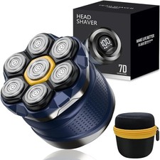 Head Shavers for Bald Men: 7D Floating Electric Razor with Travel Navy Blue
