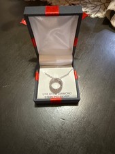 1/10 cttw diamond necklace sterling silver circle
