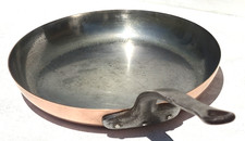 Vintage 12.8inch Copper Frying Pan Marked Made in France Tin Lining 5.5lbs 1.5mm