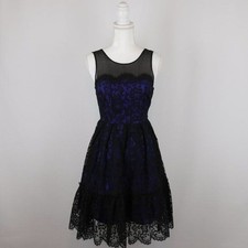Anthropologie Moulinette Souers Women's Size 0 Black Sapphire Lace Dress