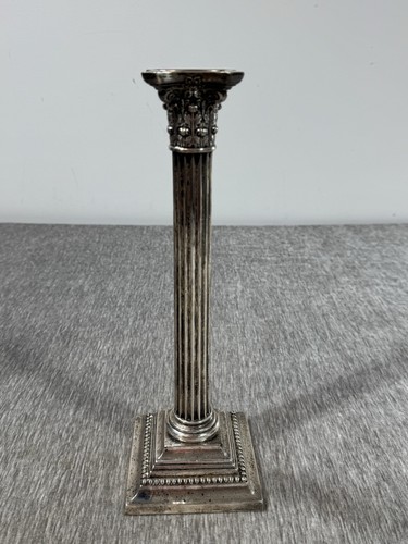 Candelabro Columna Plata Esterlina Georgiano por Gorham Grabado Neoclásico 3208 - Imagen 6 de 15