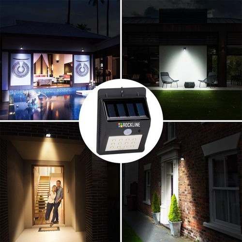 2 x Solar Wall Light 12 LED PIR Motion Sensor Outdoor Garden Patio Security Lamp - Picture 5 of 8