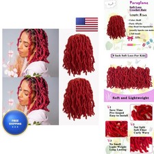 Red Faux Locs 8 Inch Goddess Soft Locs Crochet Hair 6 Packs