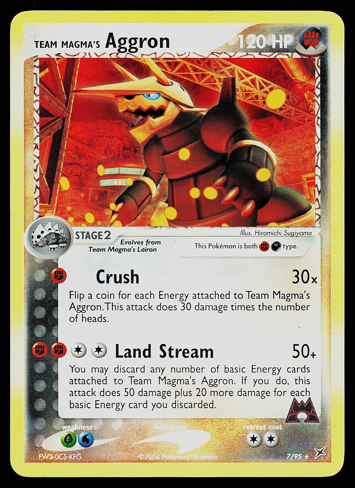 Pokemon Card - Team Magma's Aggron Team Magma vs Team Aqua 7/95 Reverse Holo