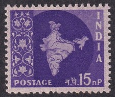 India 1955 Map 15np coil stamp MNH