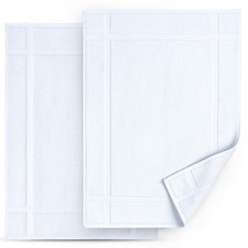 Pearl Linens 2-Pack 100 Cotton Bath Mat 18x25" Soft Absorbent Quick Dry