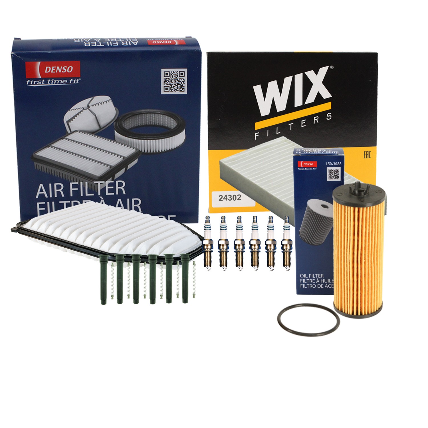 Denso Tune Up Kit NGK 6 Spark Plugs  Boots Kit for Jeep Wrangler 3.6L V6 2012