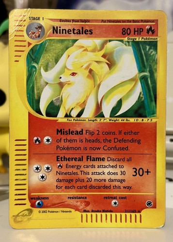 Ninetales- 21/165 - Expedition Base Set - Holo Rare - Pokemon Card MP