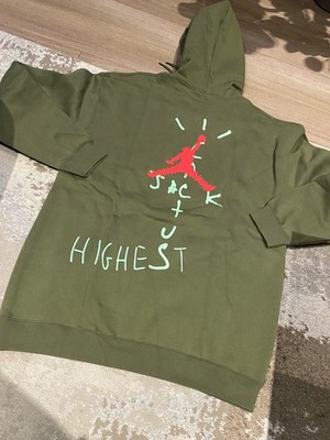Travis Scottt Cactus Jack x Nike Jordan Khaki Green Hoodie - Medium