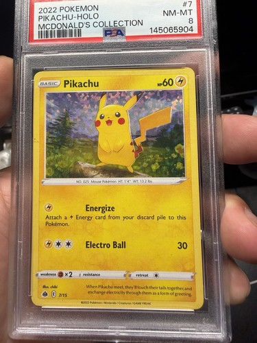 Pikachu 7/015 McDonald's Pokemon Promo 2022 Rare PSA Heavy holo bleed 🩸 error