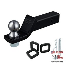 Trailer Hitch Ball Mount with 2 in Ball  Hitch Pin, Heavy Duty Steel 2" Drop