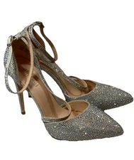 Cathy Jean Bling Closed Toe Ankle strapped  4.5 “ Stiletto Heels Sz 10