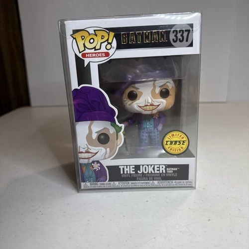 FUNKO POP! HEROES: BATMAN - THE JOKER (BATMAN 1989) *CHASE* #33 New w/ Protector