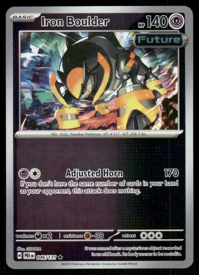 Iron Boulder 046/131 Rare Reverse Holo SV: Prismatic Evolutions NM