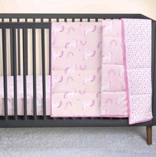 Little Star 100 Organic Cotton 3 Piece Unicorn Dreams 3 Piece Crib Bedding Set