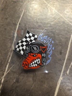 2pk 3in Harley Fast Jonny Red Flame Left/Right UV DTF Raised Decal Waterproof