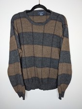 Dockers Men  s Large Crewneck Sweater Brown Gray Plaid Acrylic Knit