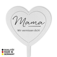 "Dolorino Grabstecker Herz \"Mama - Wir Vermissen Dich\" Aus Wetterfestem Edelstahl"