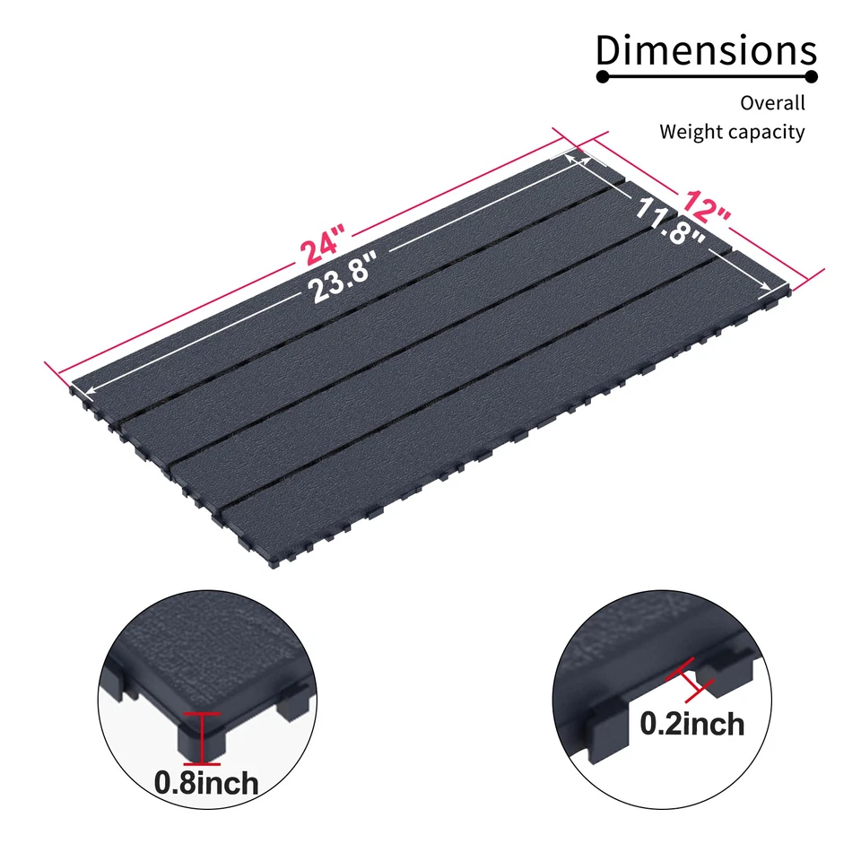 24pcs 24'' Deck Tiles Interlocking Decking Tiles Floor Tile for Garage Backyard - Image 2 of 4