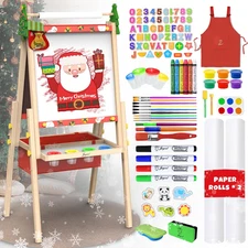 Art Easel for Kids Easel for Toddlers,Christmas Gifts Adjustable Standing Wooden