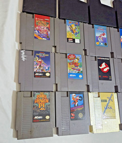 NES Game Lot of 23 NINTENDO Entertainment System Link, Double Dragon, Bart, Blob