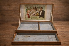 Antique Harmonica Box with Original Advertising Artwork Display