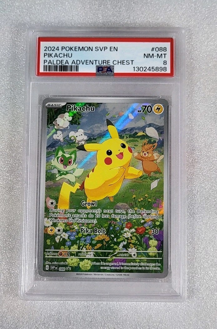 Pikachu SVP 088 PSA 8 NM-MT Black Star Promo Paldea Adventure